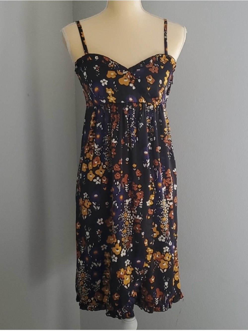 H&M Black Floral Midi Dress